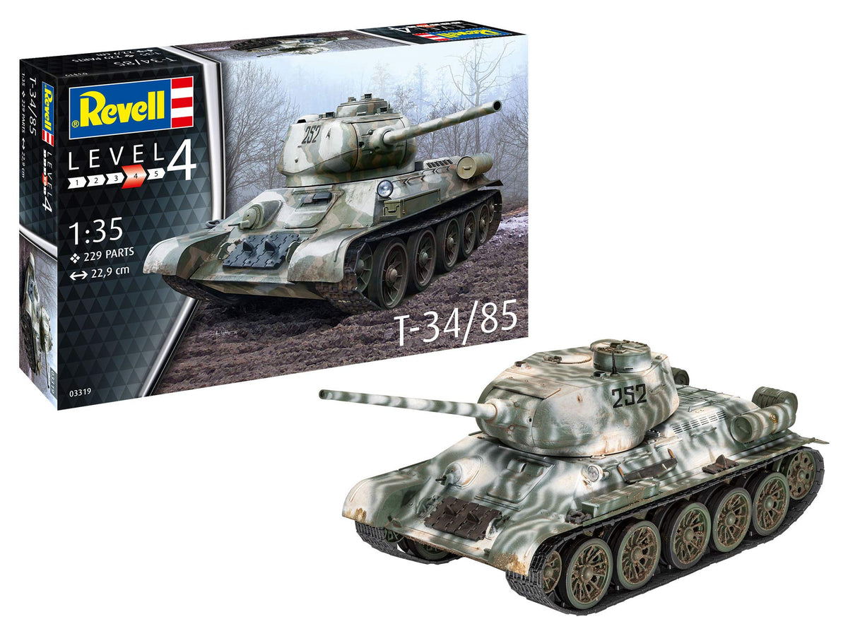 Revell 03319 T-34/85 1:35 Scale Unbuilt/Unpainted Plastic Model Kit