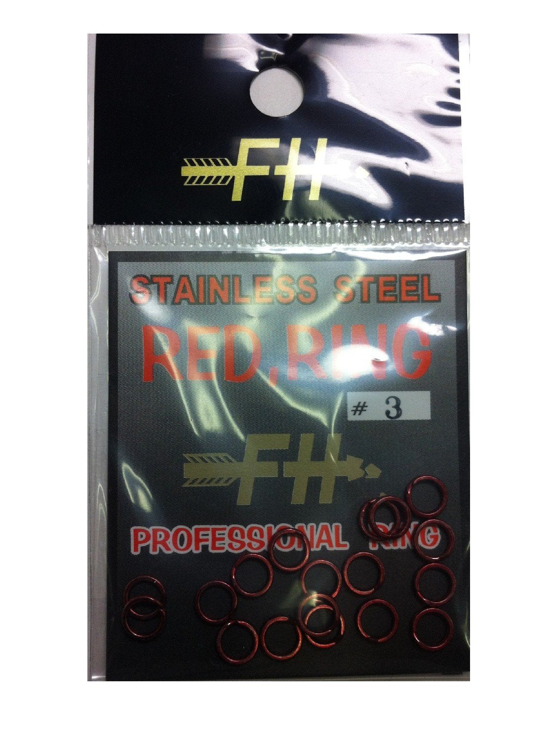 フィールドハンター Field Hunter Stainless Steel Split Ring Red #3