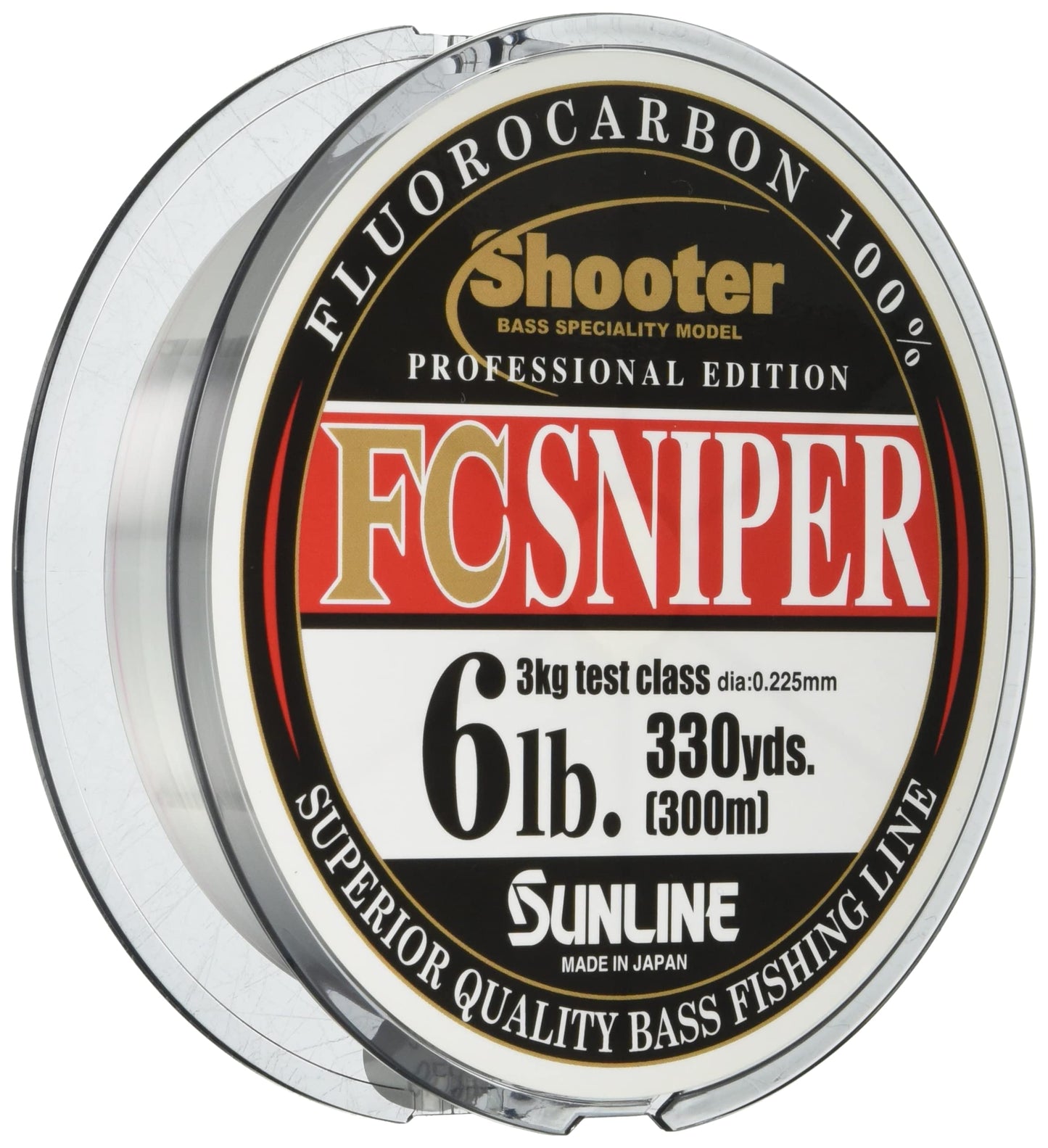 SUNLINE Fluorocarbon Line Shooter, Sniper, 984.1 ft (300 m), 6 lbs, Natural Clear
