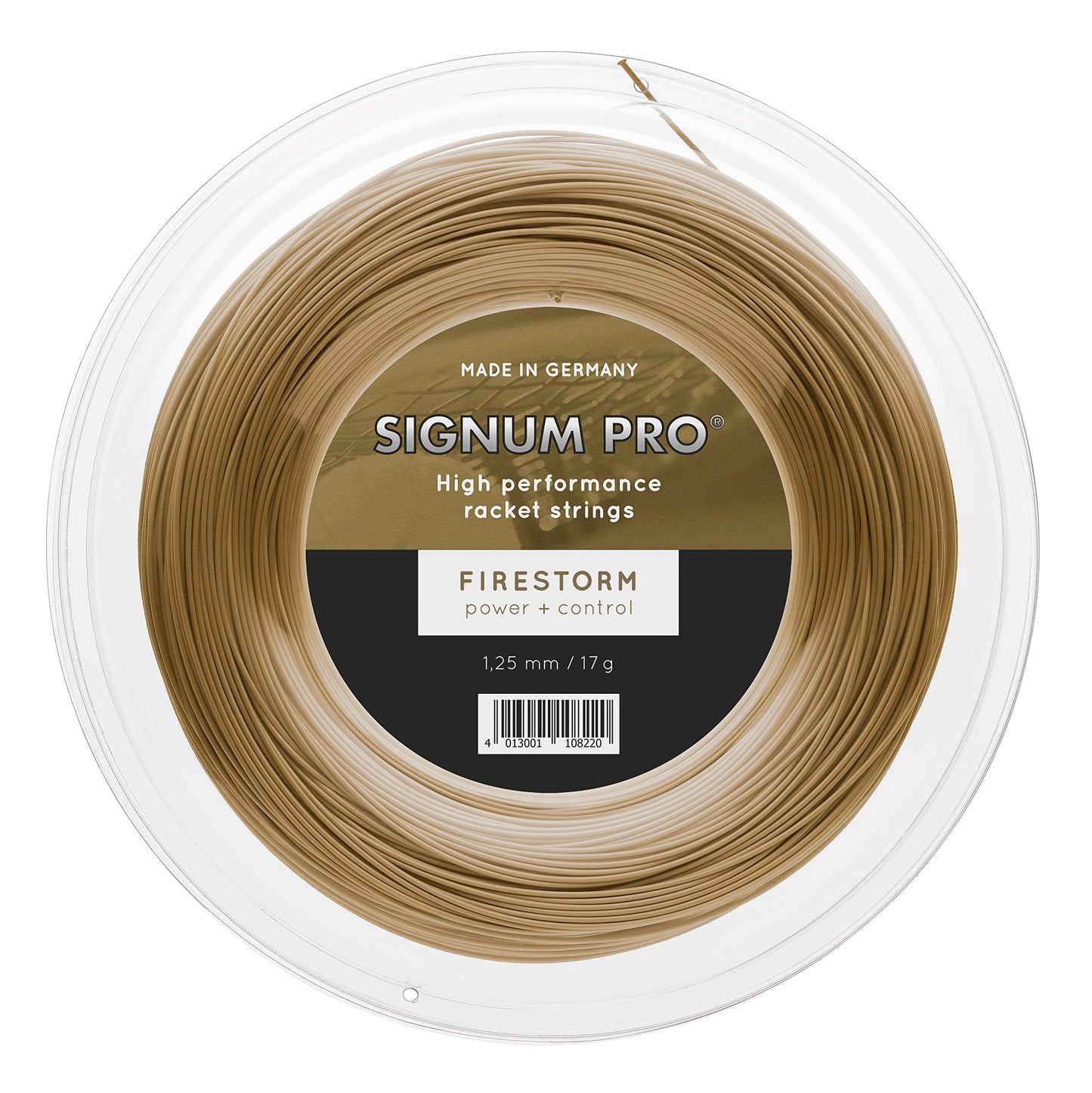 Signum Pro Tennis Strings String Signum Pro Firestorm 1 25mm 17g Reel 200mt 660ft, Gold