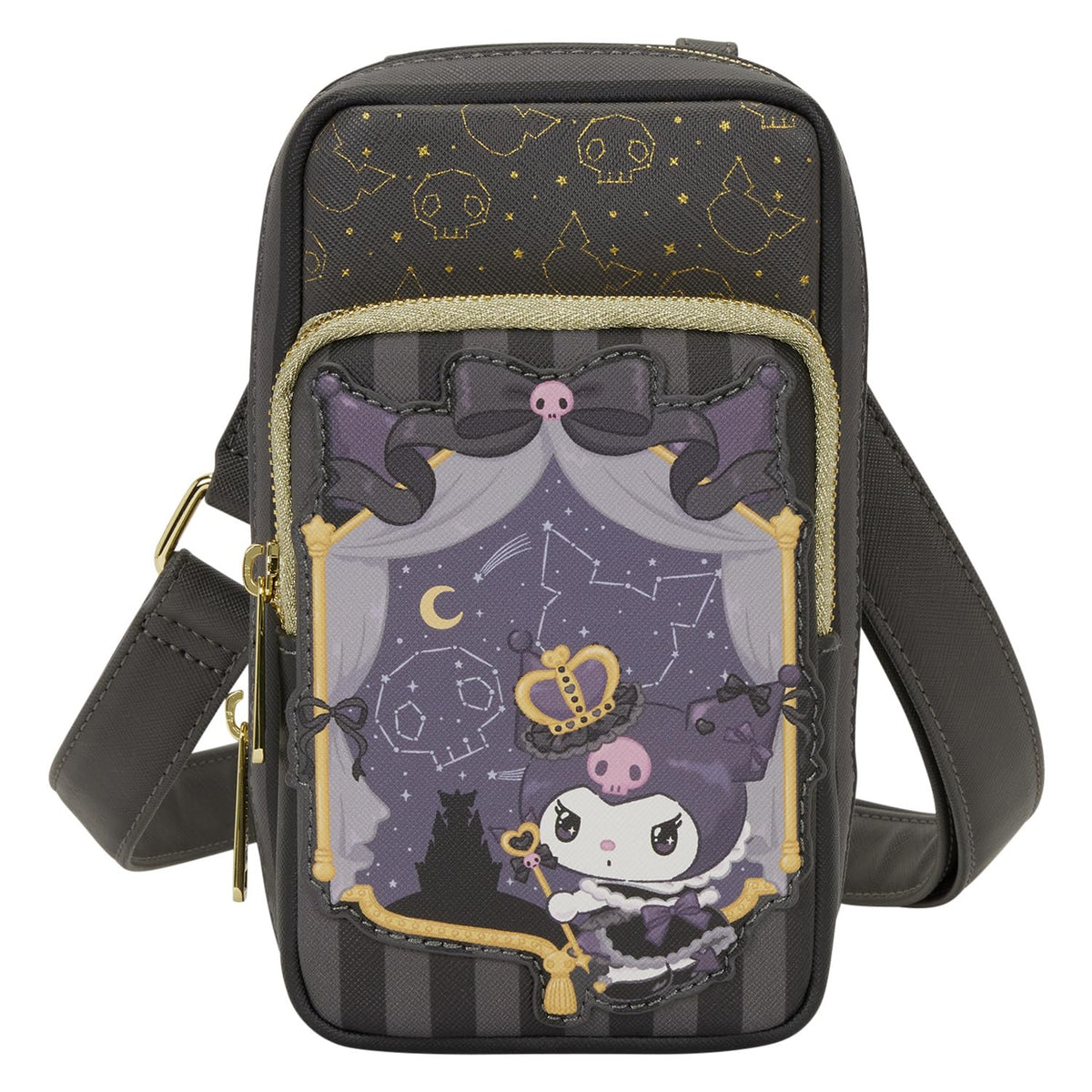 Loungefly Sanrio Kuromi 20Th Anniversary Cell Phone Crossbody Bag with Coin Bag