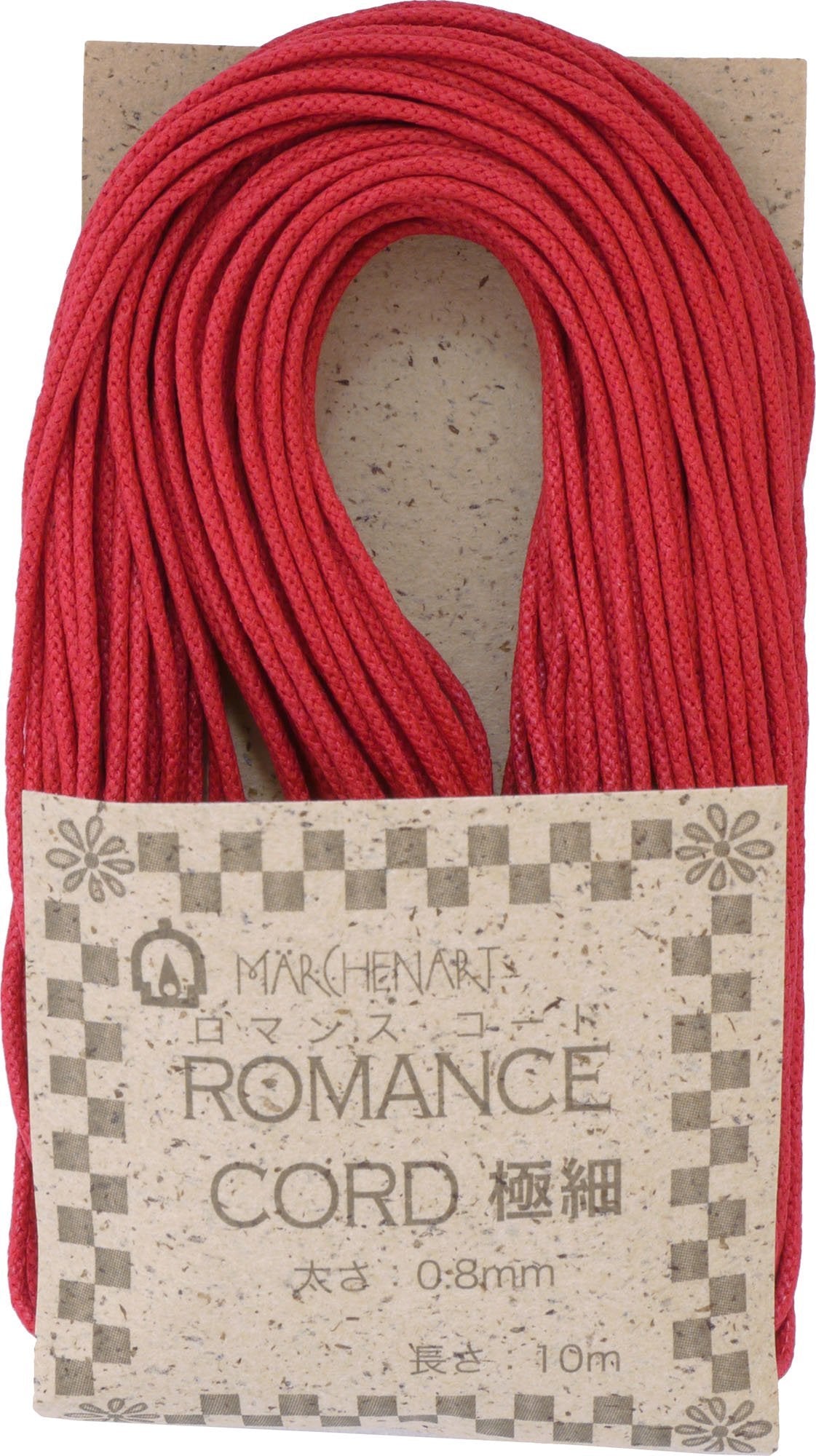 Merchen Art Romance Cord, Extra Fine, Color 862, Red, 32.8 ft (10 m)