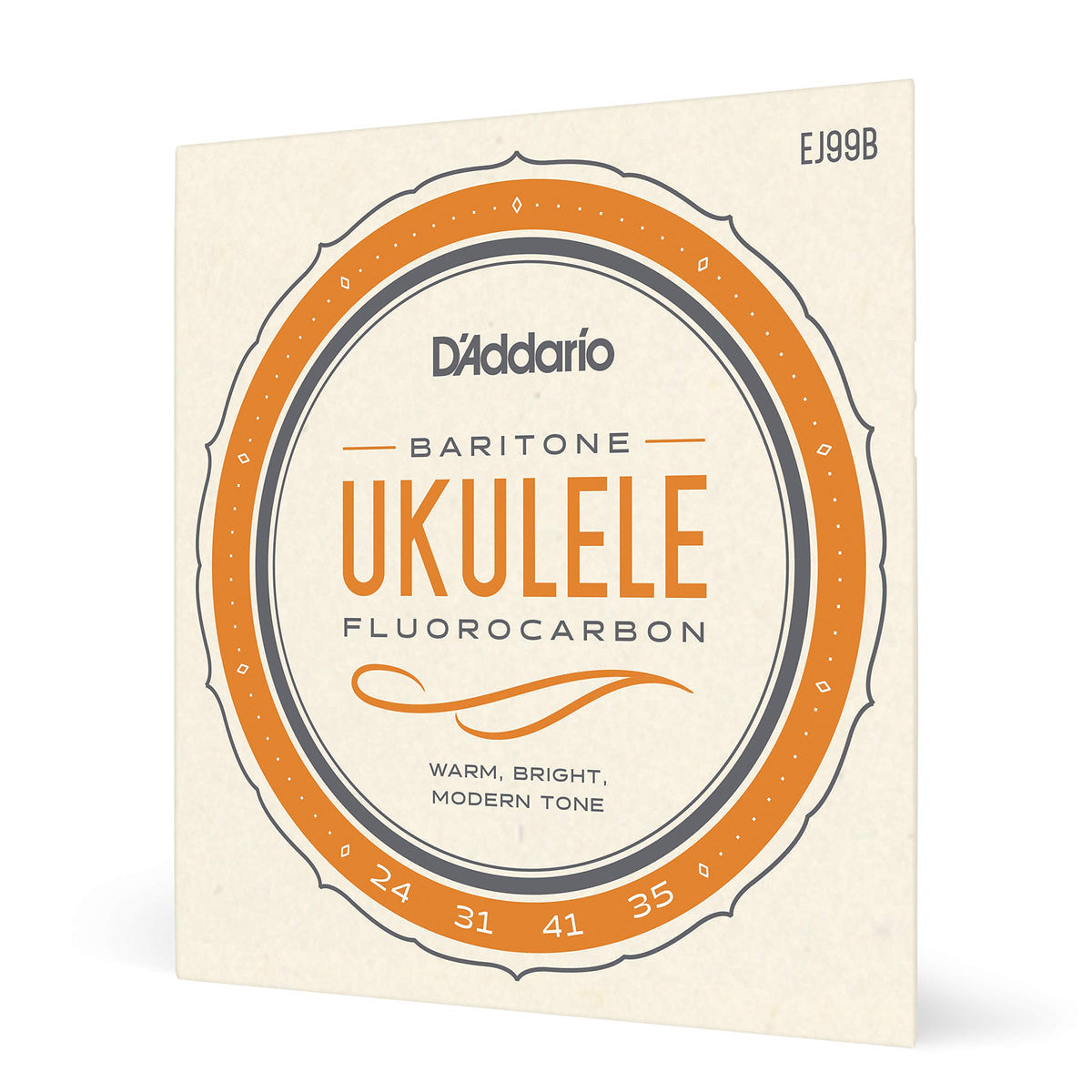 D'Addario Baritone Ukulele Strings, Fluorocarbon, EJ99B, 4-String Set, Pack of 1