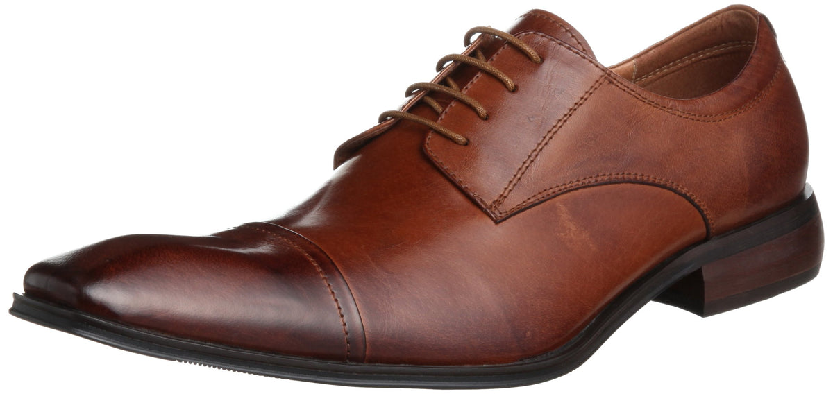Lucius Leather Men's Oxford Straight Tip Shoes Lace-up Shoes Square Toe Dress Shoes Low-Top Sneaker Brown,44 EU (US Men's 10.5 M)
