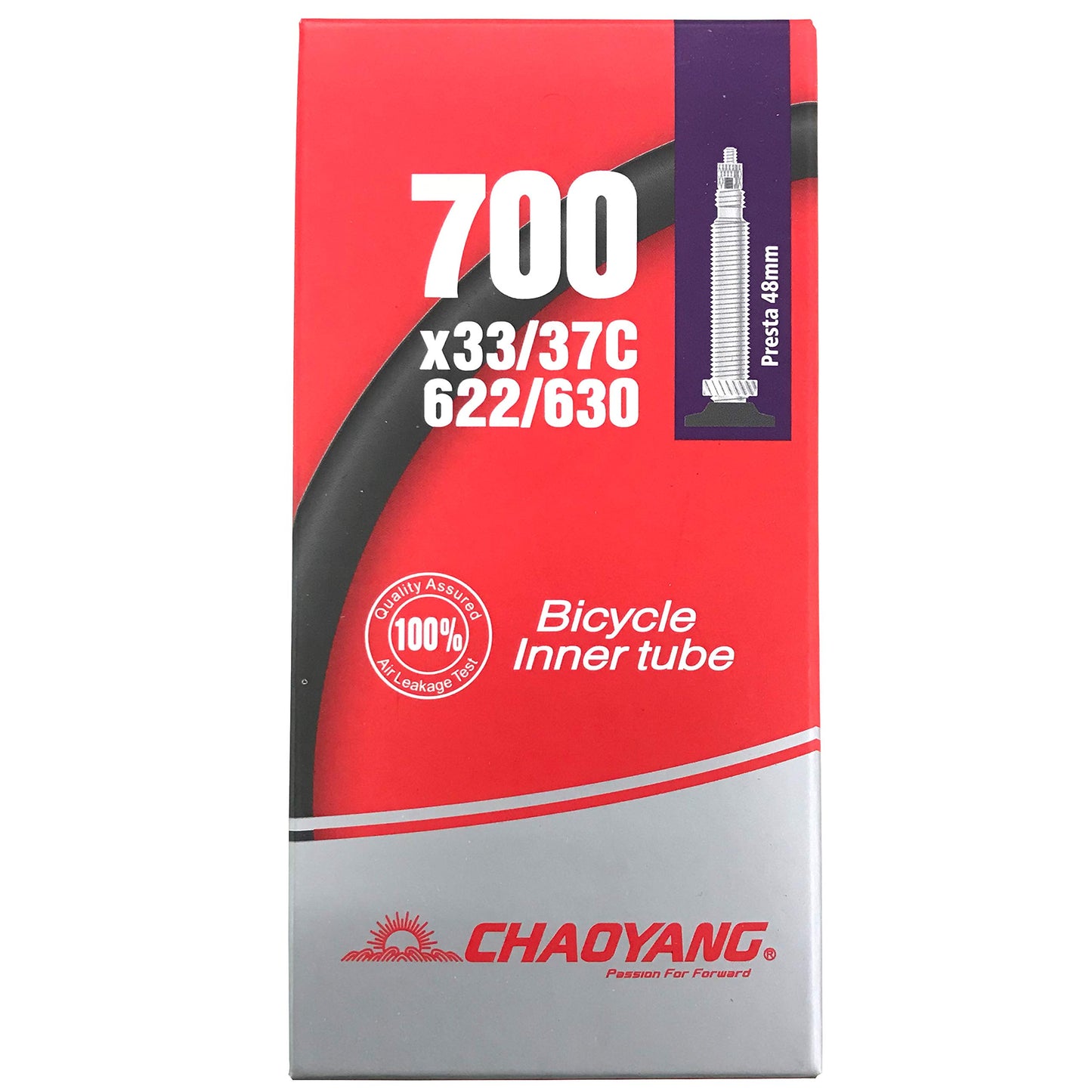 Chao YANG 154-817 Bicycle Tube, 27.6 x 13.0-13.6 inches (700 x 33-37 C), Presta 1.9 inches (48 mm) Valve, Box Package