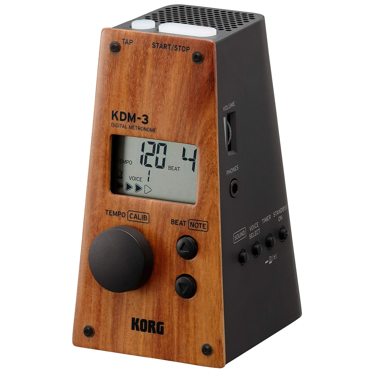 Korg KDM-3 Digital Metronome w/ Memory Backup and Auto Power-Off Function - Wood Panel