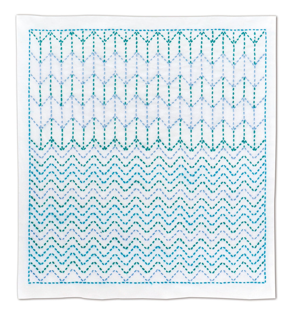 Olympus stamped Sashiko stitch kit "Hana Fukin Yabane Nagomi series", 34x34cm, made in Japan