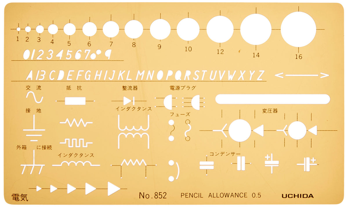 Uchida Template No.852 Electric Ruler 1-843-0852