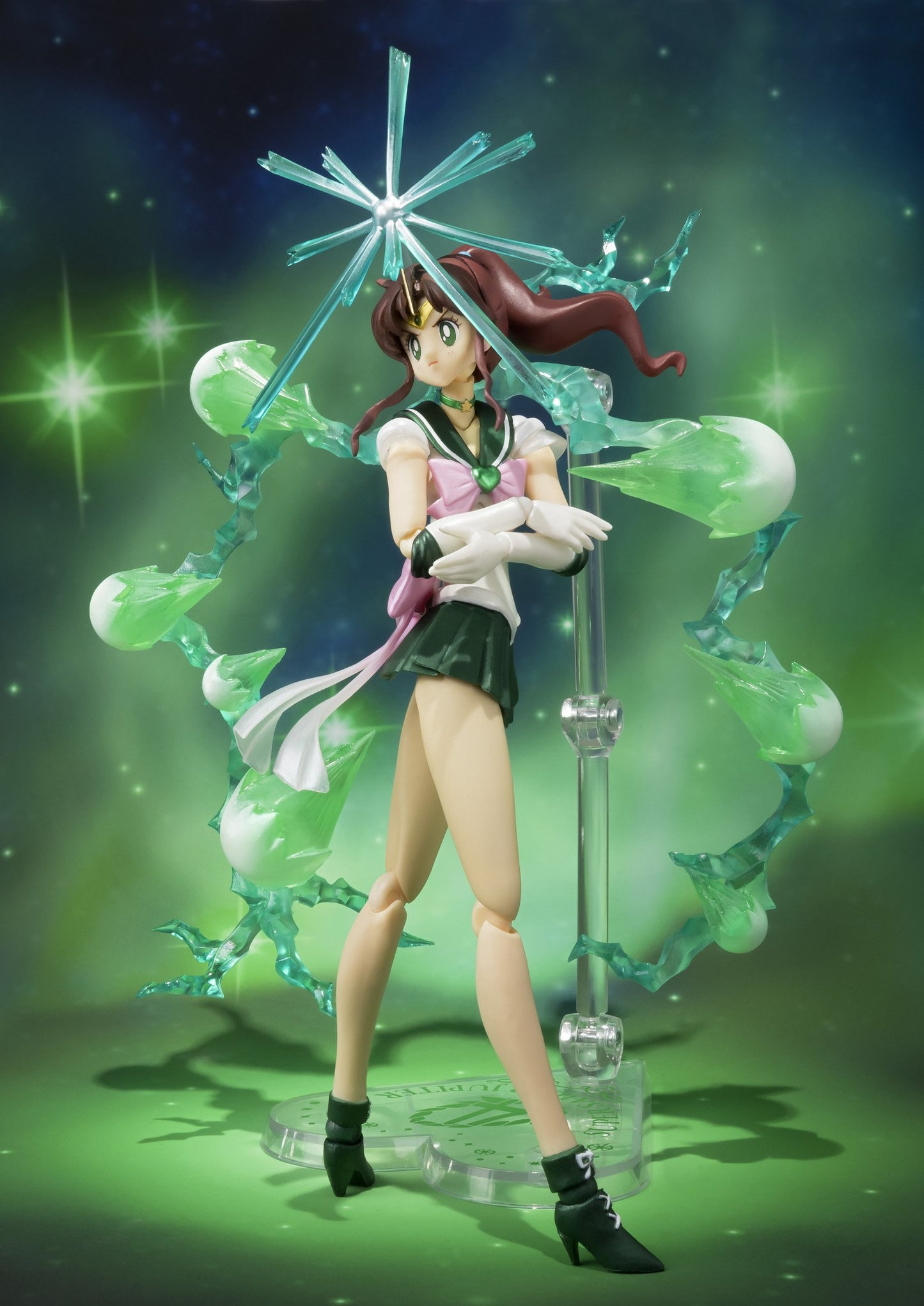 Bandai Tamashii Nations S.H. Figuarts Super Sailor Jupiter "Sailor Moon" Action Figure, 5 inches (BAN16136)