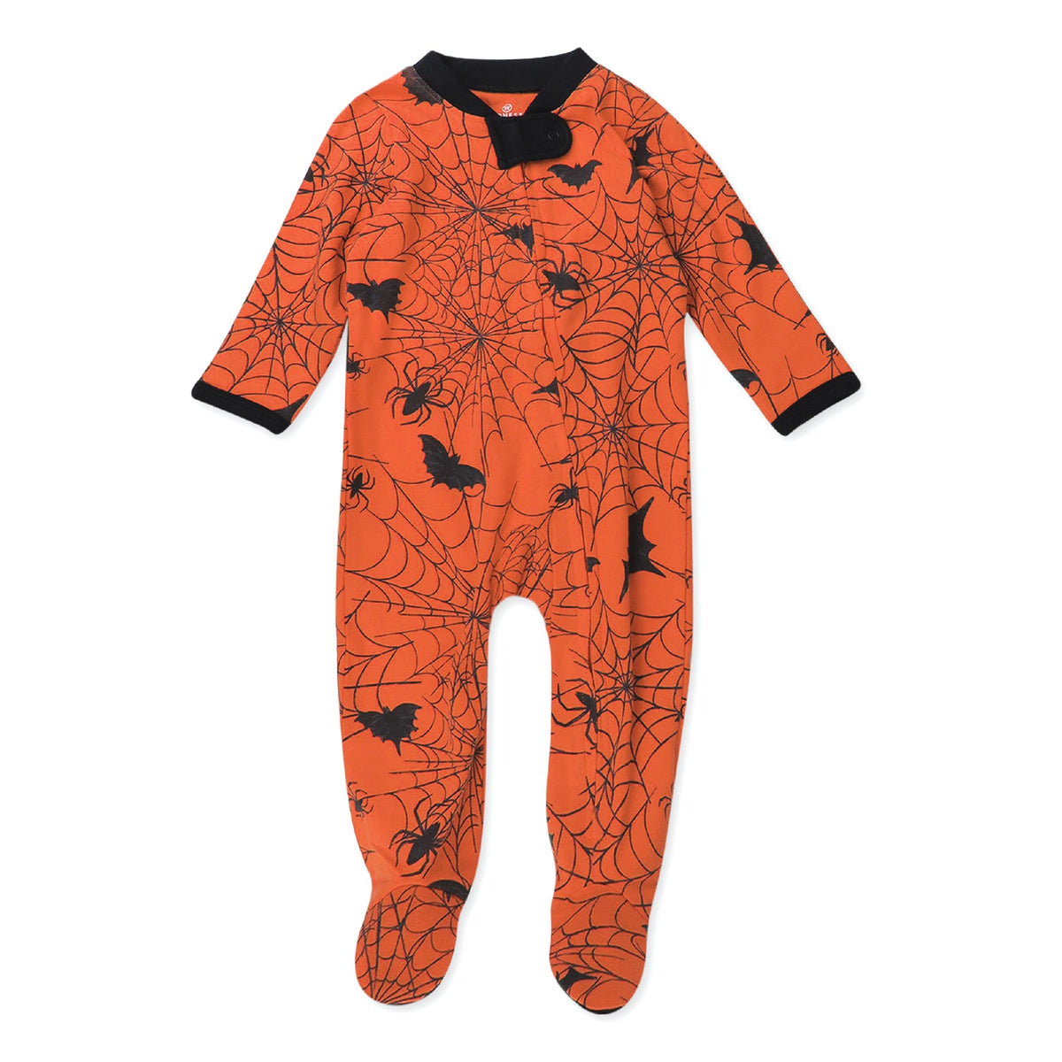 HonestBaby Sleep and Play Footed Pajamas One-Piece Sleeper Jumpsuit Zip-Front PJs Organic Cotton for Baby Boys, Unisex, Batty, 3-6 Months