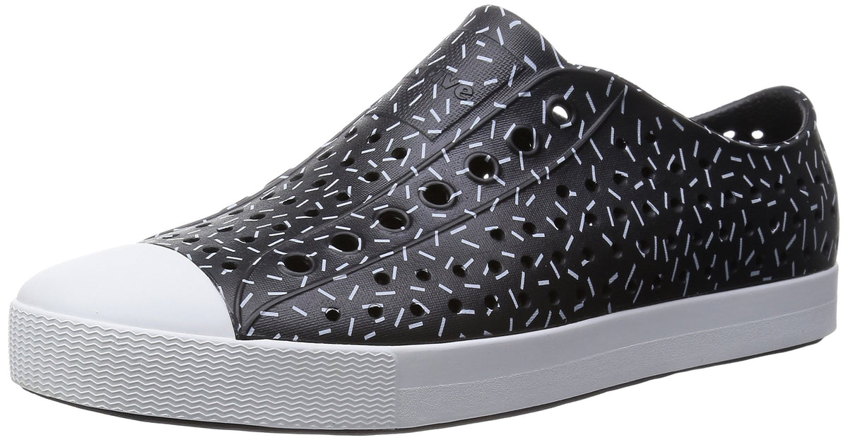 Native Women's Jefferson Print Fashion Sneaker, Jiffy Black/Sprinkle Print, 7 M US
