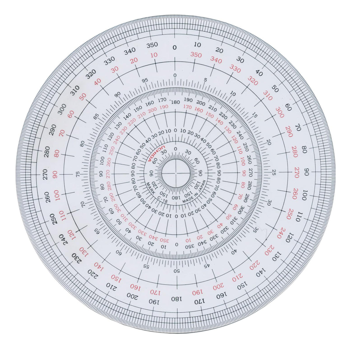 Uchida 1-822-0002 Total Circular Protractor, 7.1 inches (18 cm)