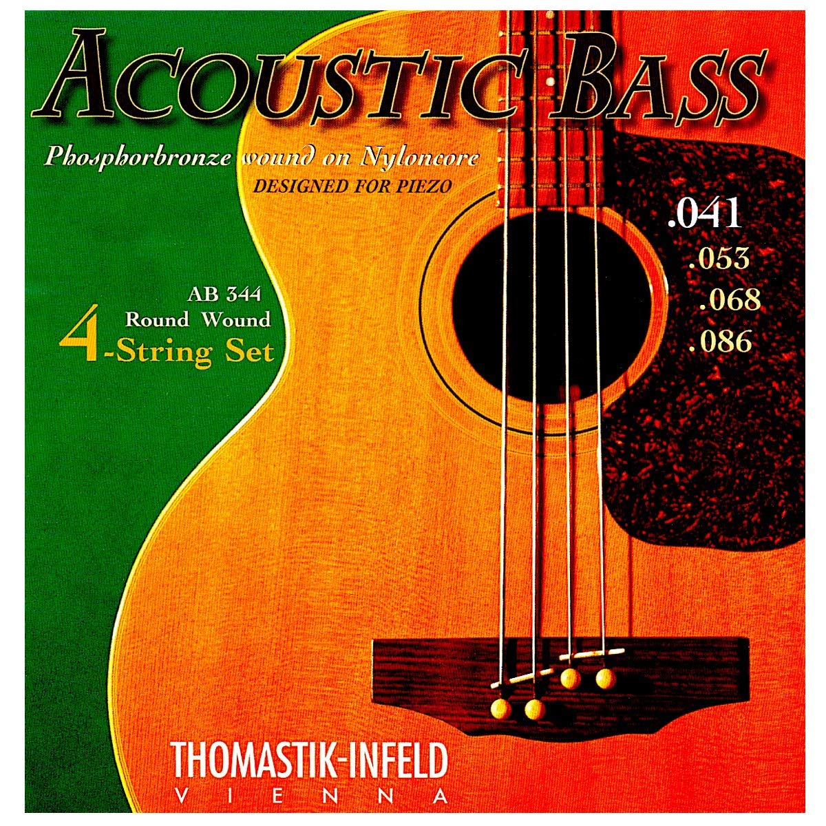 Thomastik-Infeld AB344 Bass Guitar Strings: Acousticore 34-Inch Scale 4 String Set G, D, A, E