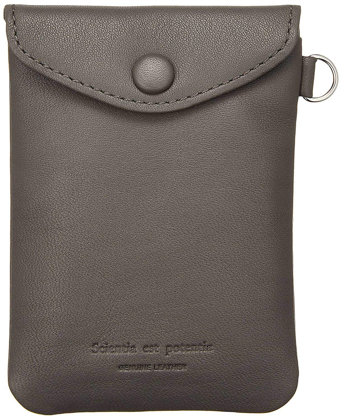 SLIP-ON NSL-3402-CHG Key Coin Passpoch, Noir, Genuine Leather, Charcoal Gray