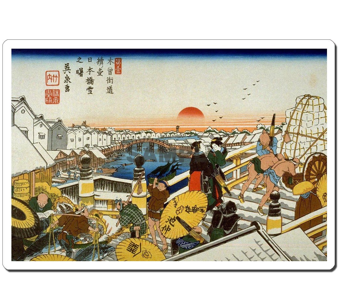 1010 Utagawa Hiroshige - Nipponbashi ukiyo-e mouse pad MADE IN JAPAN
