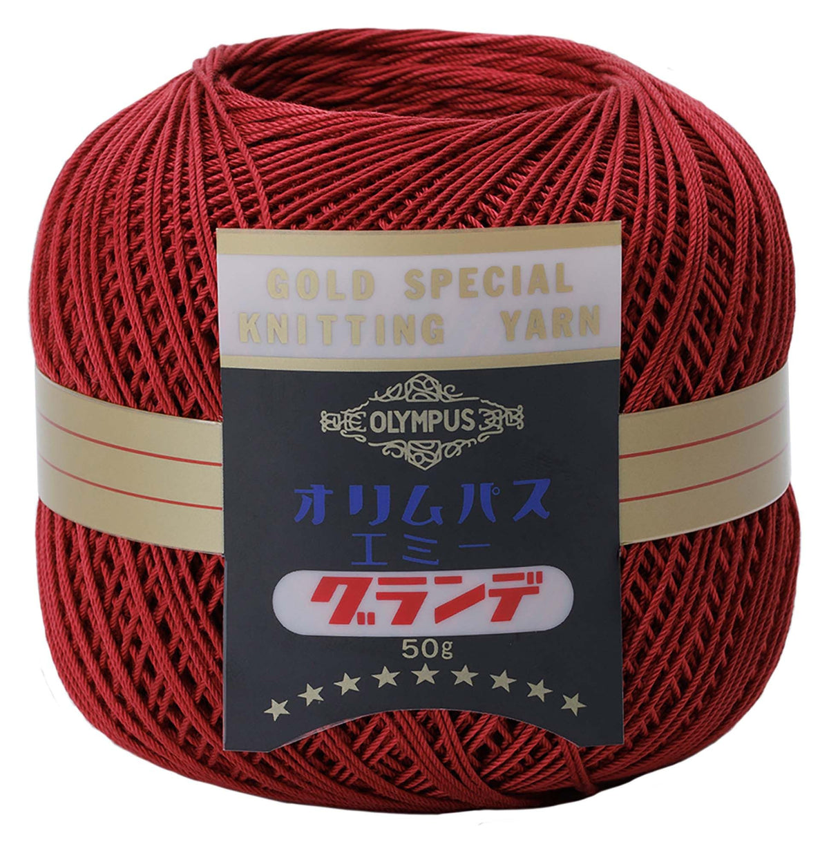 Olympus Col. 147 Deep Red Series Emmy Grande Lace Yarn, Fine Line, 1.8 oz (50 g), Approx. 666.8 ft (218 m), 3 Ball Set