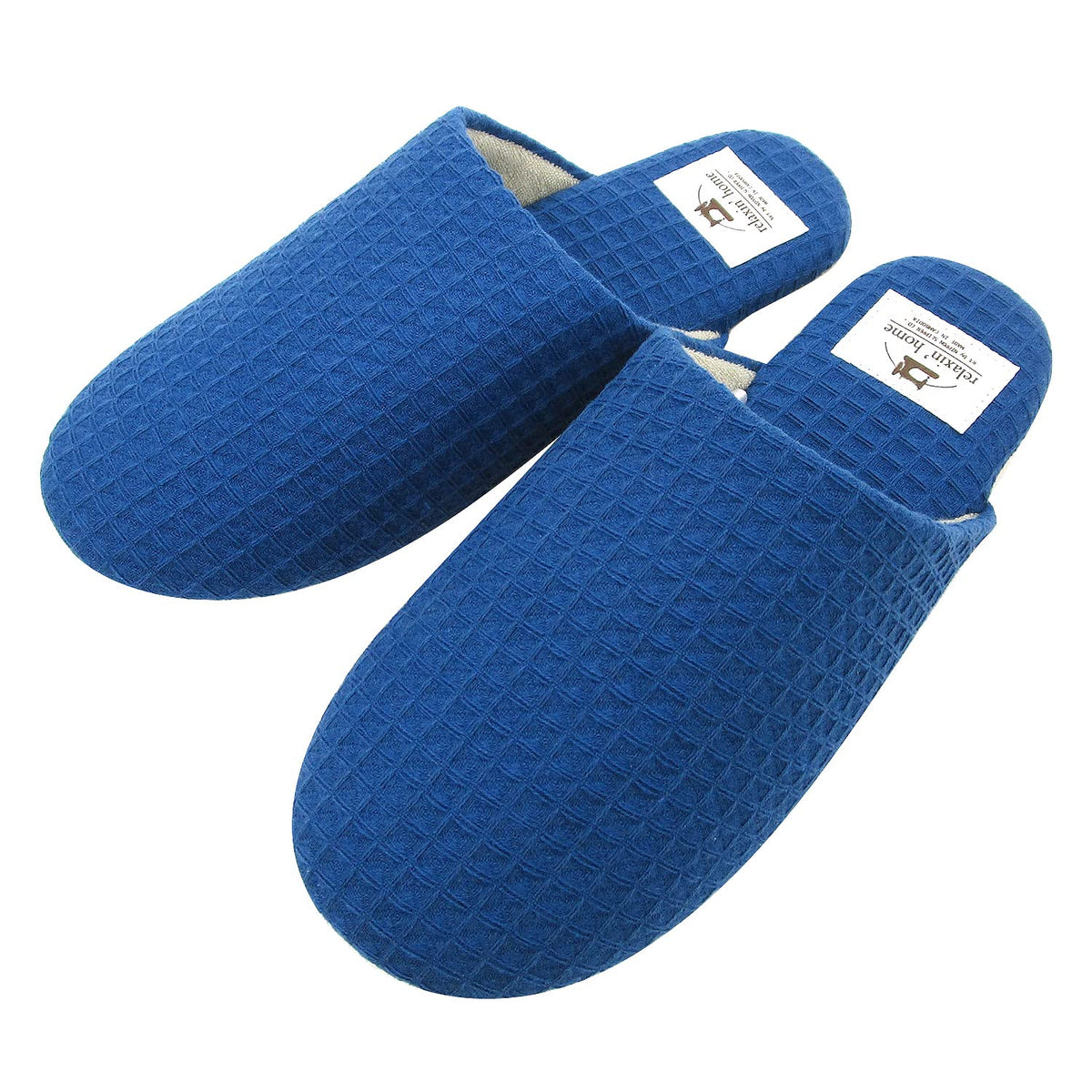 ニッポンスリッパ Nippon Slippers 302204 Cotton Waffle Soft Slippers, 9.8-10.6 inches (25-27 cm), Blue