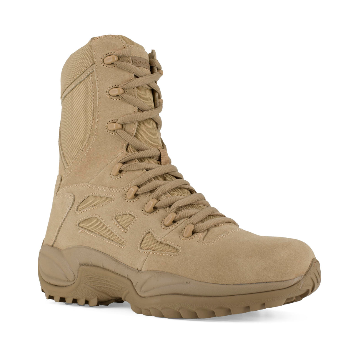 Reebok mens Rapid Response Rb Soft Toe 8" Stealth With Side Zipper Military Tactical Boot, Desert Tan, 9.5 Medium US