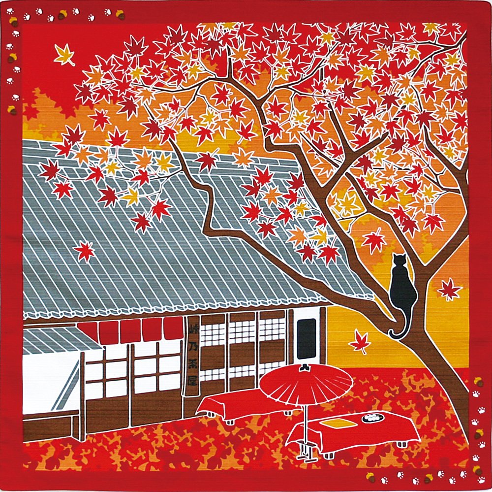 Yamako 88595 Small Furoshiki, Autumn Leaves, 19.7 x 19.7 inches (50 x 50 cm)