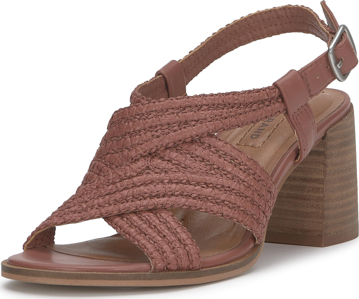 Lucky Brand Women's Sasina Cut Out Heeled Sandals, Rose Dusk, 6.5 Medium