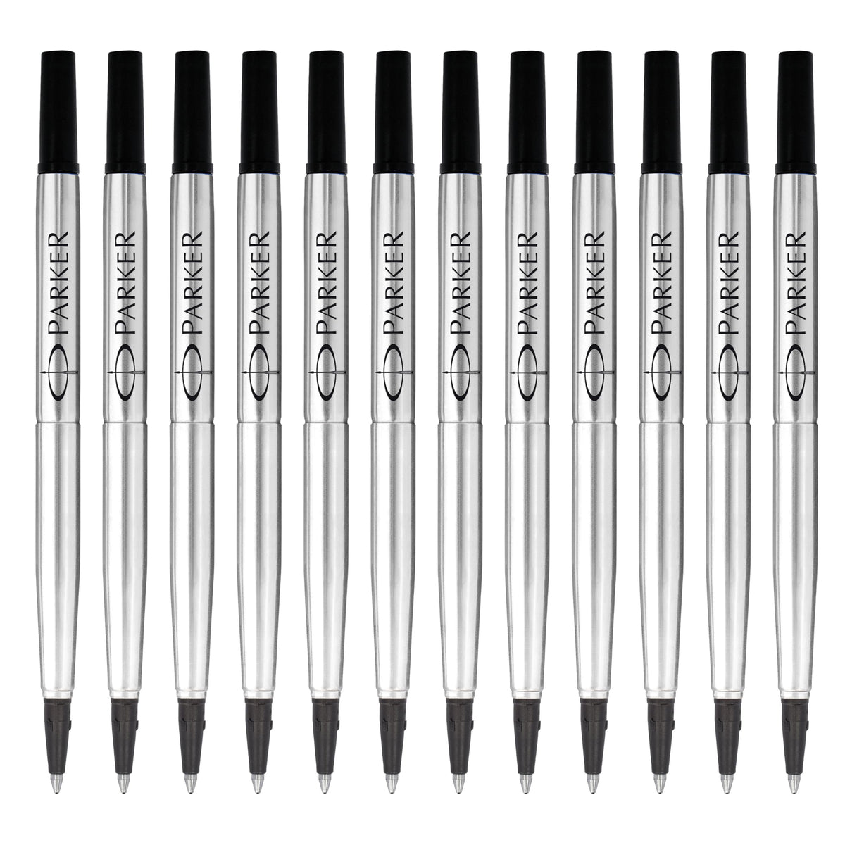 Parker Rollerball Pen Refills | Medium Point | Black QUINK Ink | 12 Count