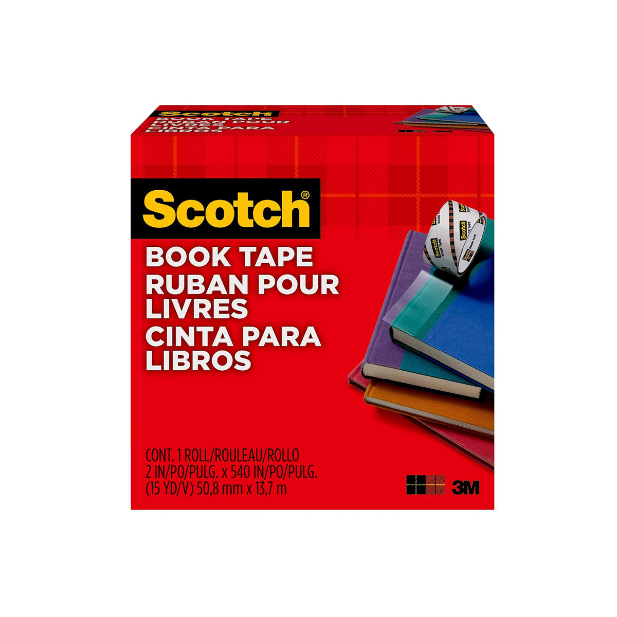 3M Scotch Transparent Book Tape, Thick, 2.0 inches x 53.7 Yards (50.8 mm x 13.7 m), 845 50