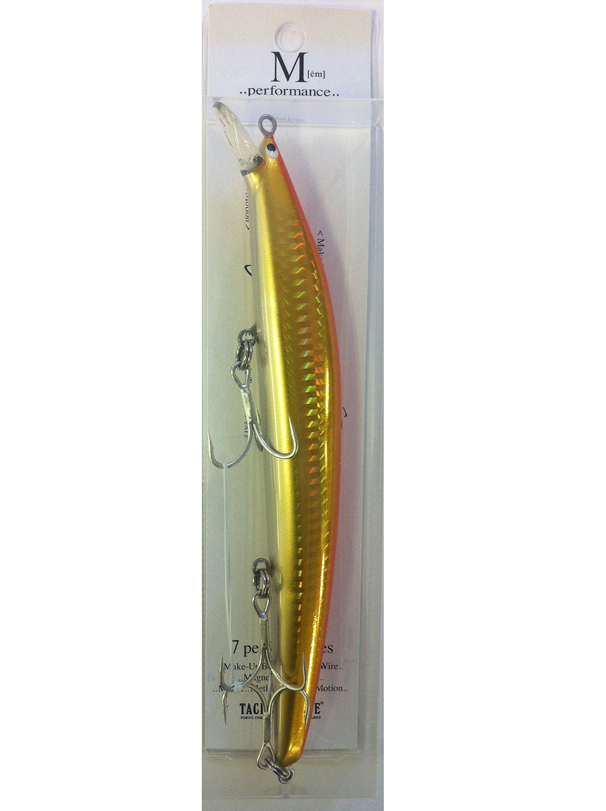 TackleHouse Minnow M #105 M168 Lure 0.9 oz (168 mm), 0.9 oz (27 g), Gold Red