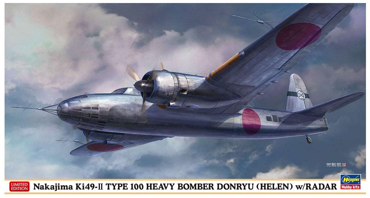 Hasegawa 02294 Nakajima Ki-49-II HEI Type 100 Heavy Bomber Donryu (Helen) w/Radar 1/72 Scale kit