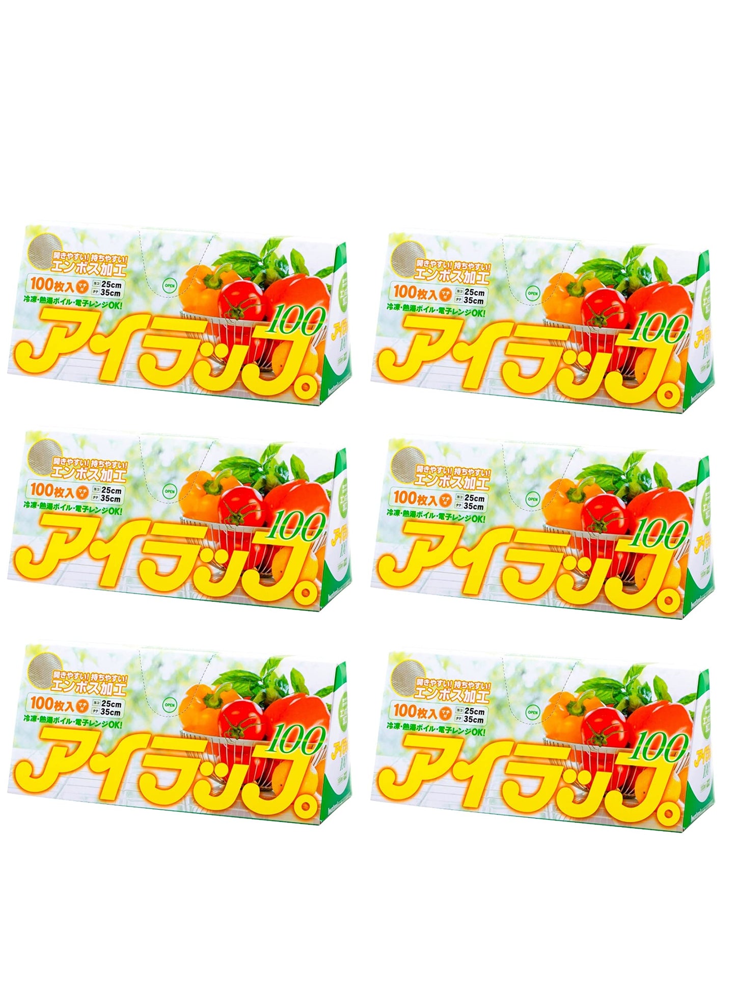 Iwatani Materials 100 Polybag, Eye Wrap, For Cooking, Embossing, Gusset, 9.8 x 13.8 inches (25 x 35 cm), 6 Sets of 100, Microwave, Hot Water Bath