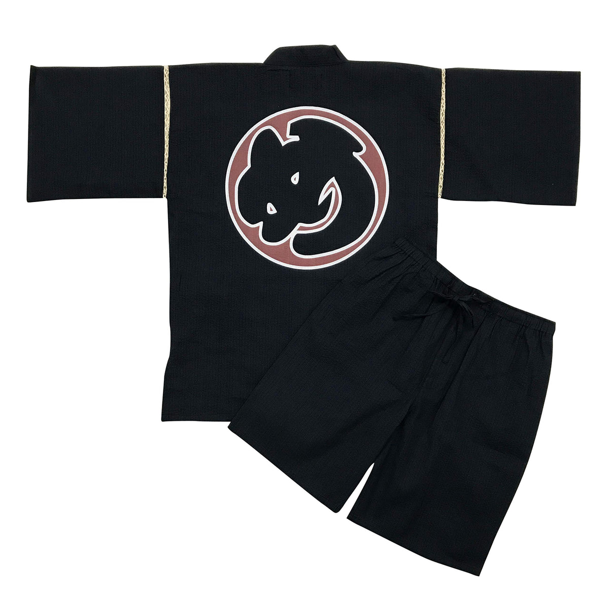 Edoten Japan 100% Cotton Jimbei Original Printing Firefigter Navy L