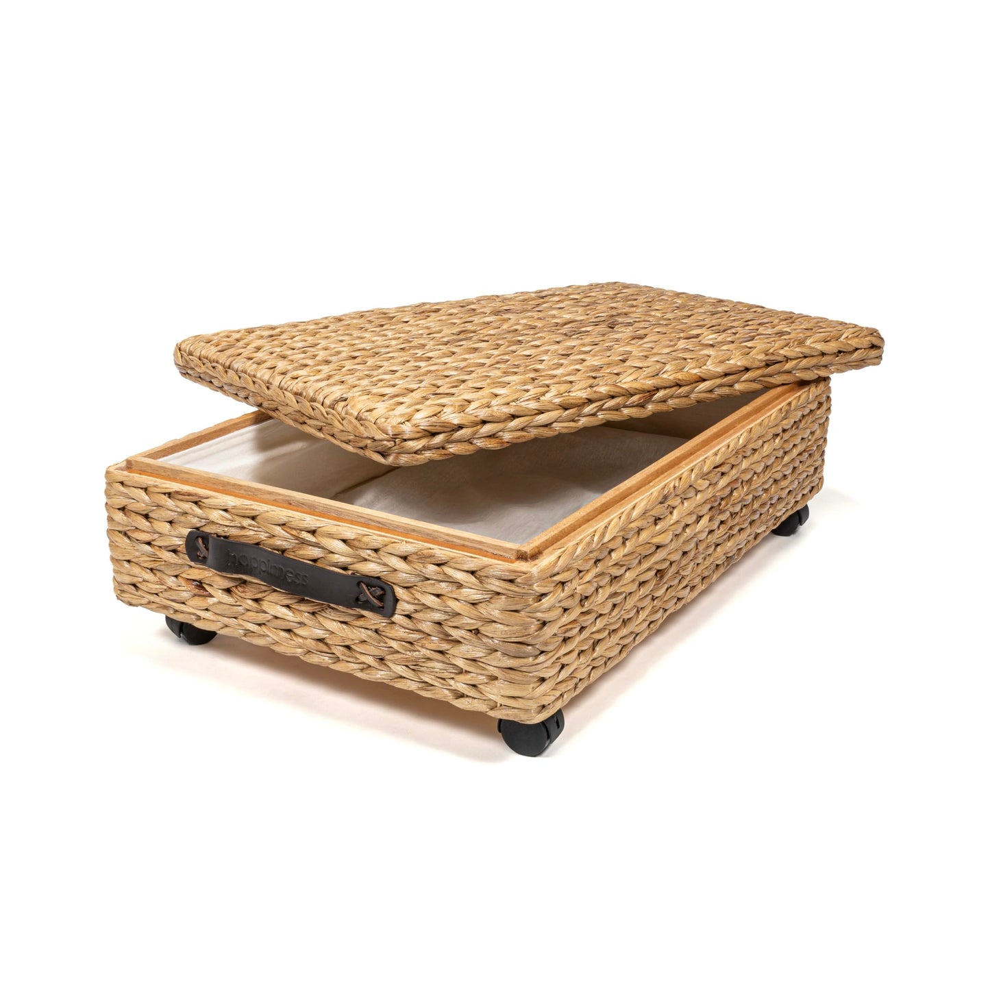 happimess Chett Underbed Storage Bin Wheels 26", Natural