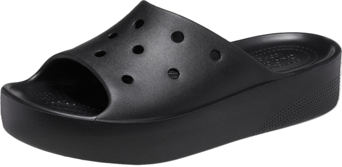 Crocs Women's Classic Platform Slide | Platform Sandals, Black, 7 Women