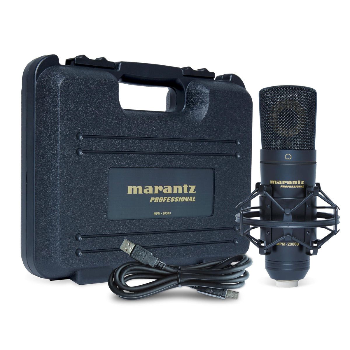 Marantz Professional MPM2000U - USB Premium Large Diaphragm Condenser Microphone With Pop-Shield, Shock-Mount and Aluminium Case