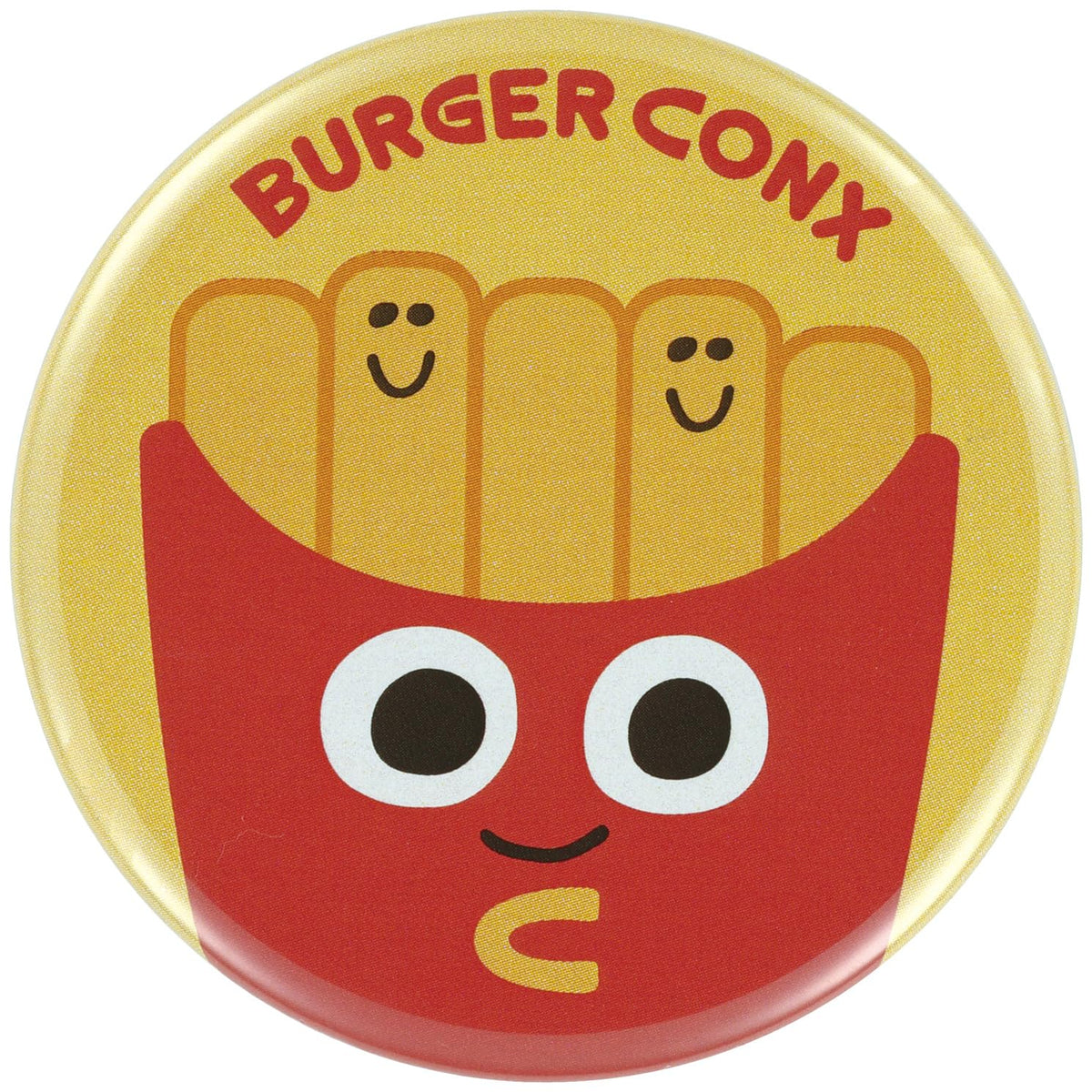 Skater ZCB57-A Can Badge Safety Pin, 2.2 inches (56 mm), Made in Japan, Burger Conx Potato