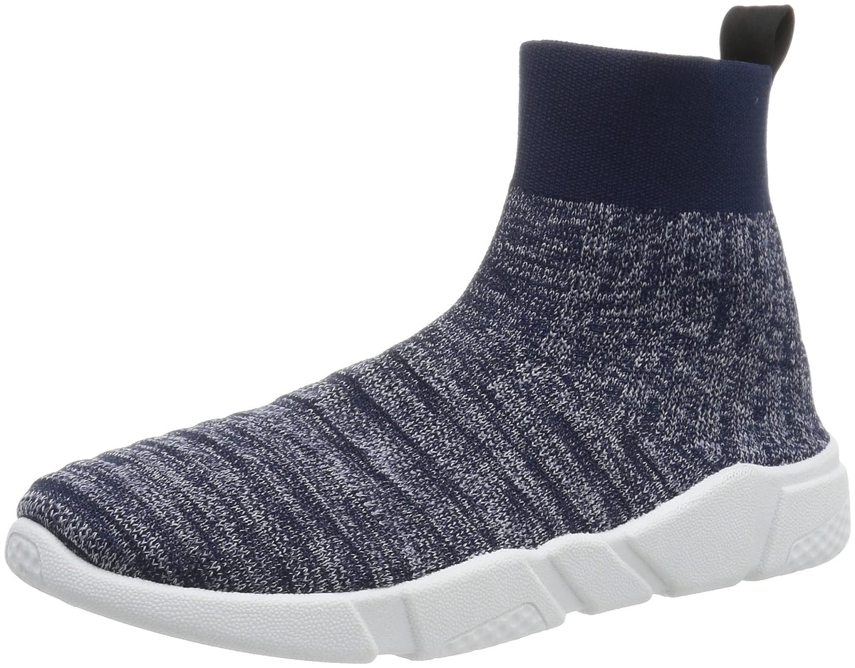 Girio Casual Shoes, Lightweight, Comfortable, Knit Sneakers, High Cut, Mesh, Breathable, Casual, Heather Blue, US Men's Size 8.5 (26.5 cm)