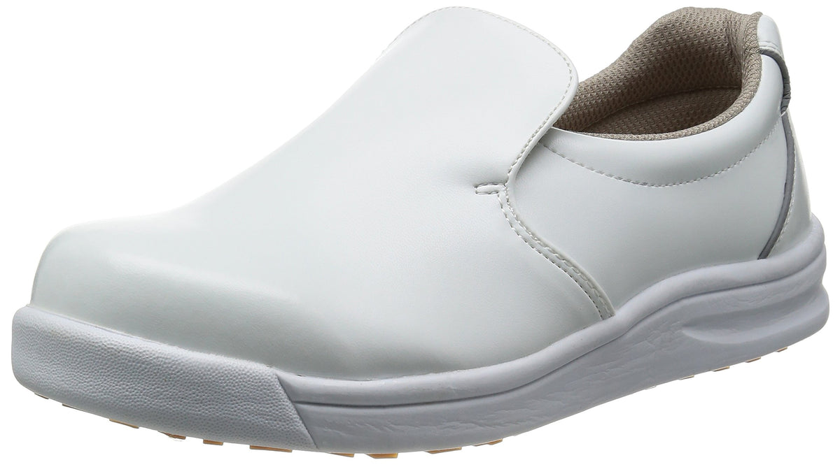 Nosax Men's Kitchen Shoes, Cook Shoes, Non-Slip, Lightweight, Grip King, wht, 8.5