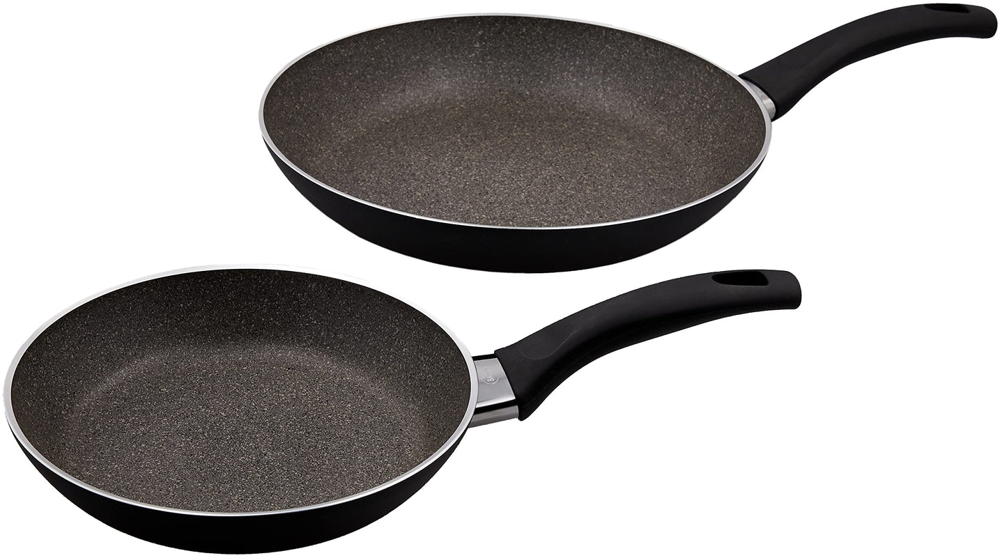 Ballarini Z1020-458 Pavia Frying Pan 2pc Set (7.9 x 11.0 inches (20 x 28 cm), Made in Italy, Amazon Limited Set, Granitium, 5 Layer Coating, 4 Year Warranty