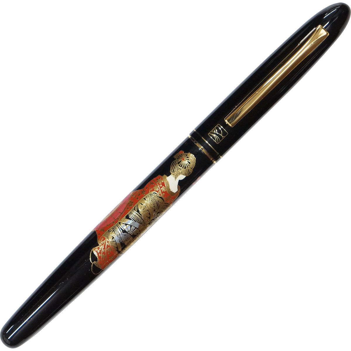 Kuretake ER186-111 Letter Pen, Brush Pen, Kuri Bamboo Letter Pen, Maki-e Monogatari, Hanabaiko, Black Axis