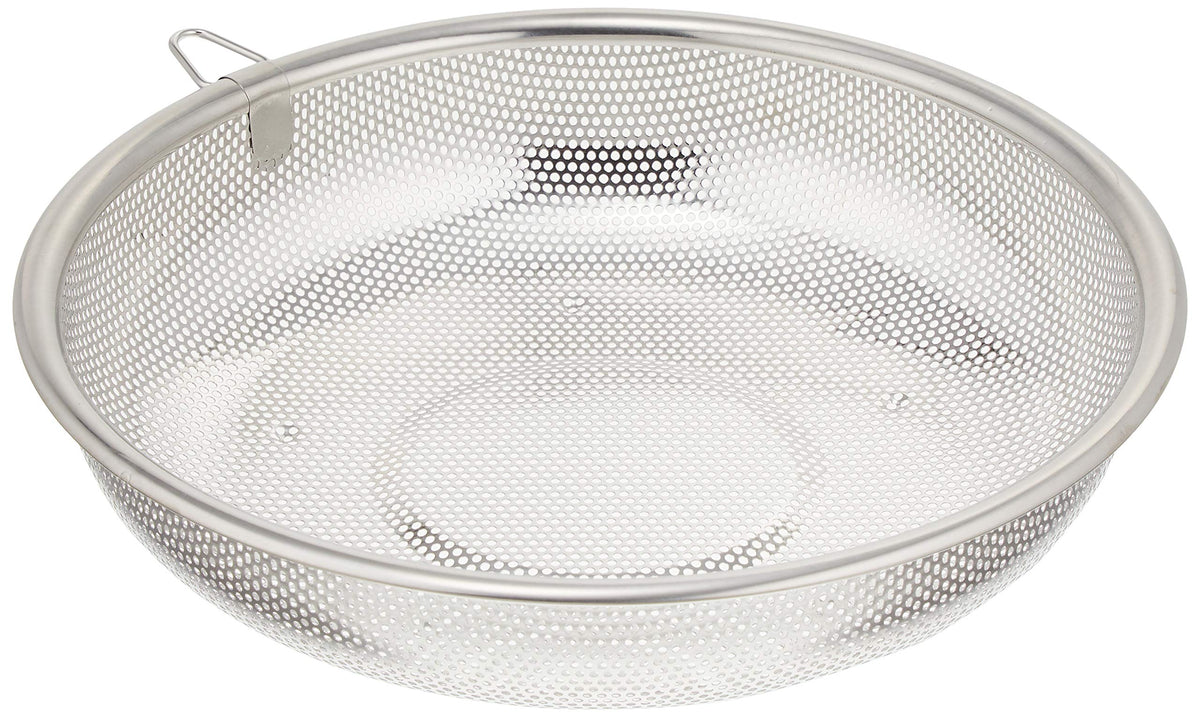 Pearl Metal HB-4117 Shallow Punching Colander, 9.4 inches (24 cm), Stainless Steel, At Aqua Silver