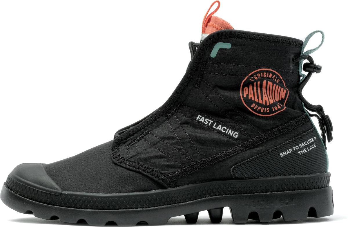 Palladium Men's Pampa Travel Lite RS, Ripstop Nylon Boot, Black, 7.5 M
