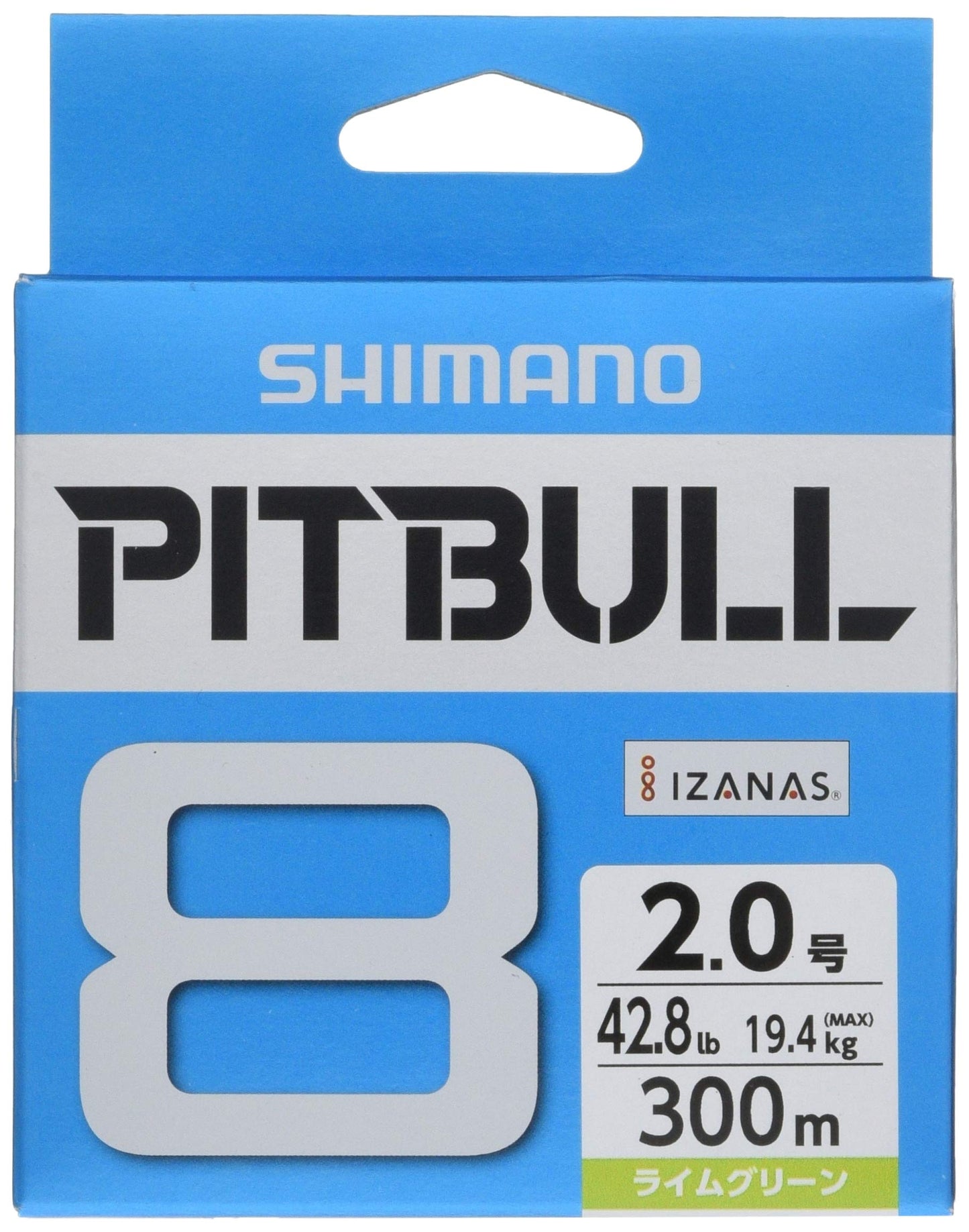 Shimano Pitbull 8 Lime Green Braided PE Fishing Line PL-M78S 300m