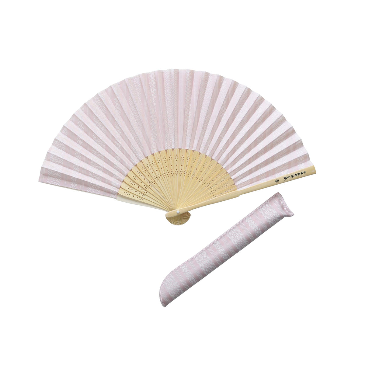 sanui Fabric 博多織 Fan Set Pink 21.3 cm
