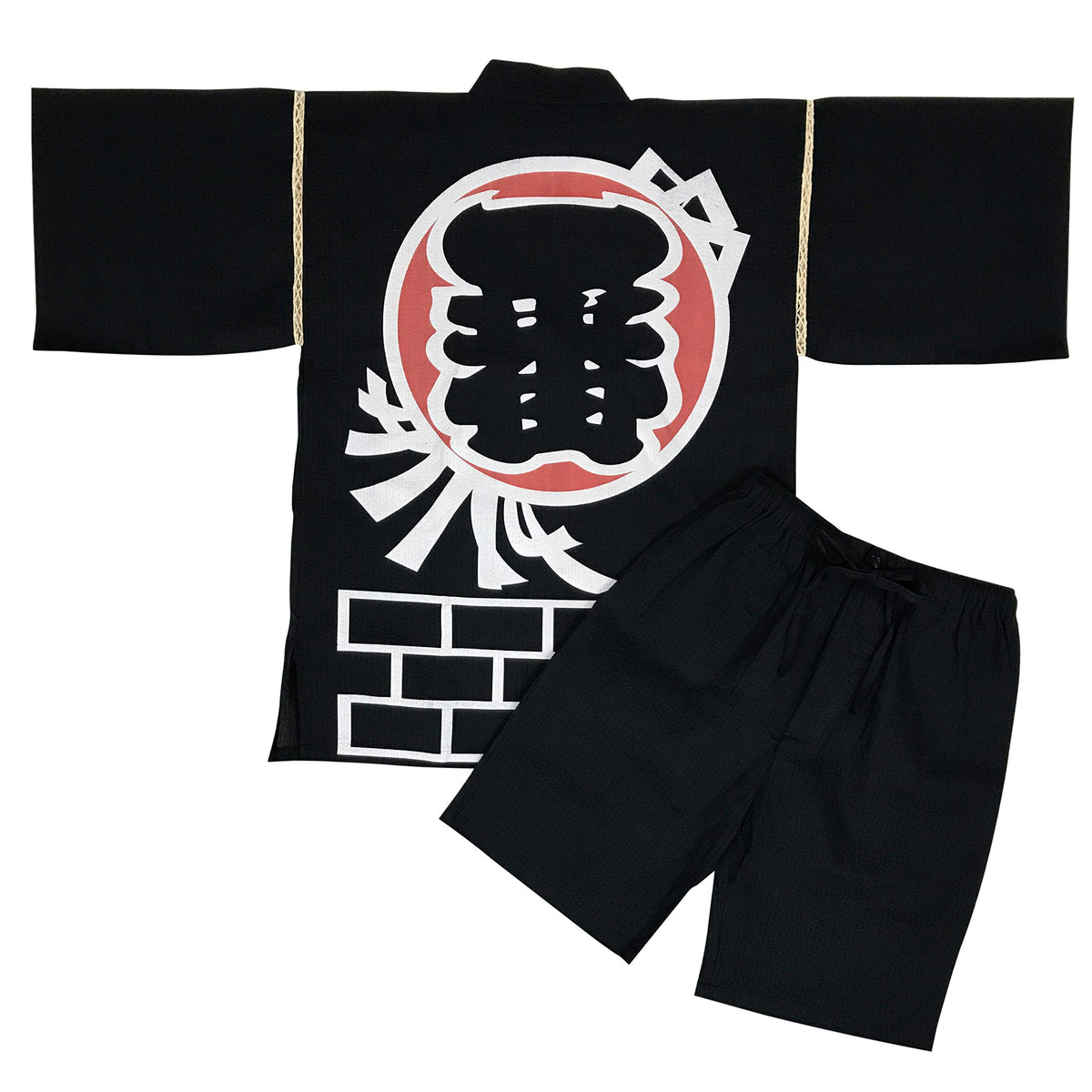 Edoten Japan 100% Cotton Jimbei Original Printing Kanji NO.1 with Color Navy XL