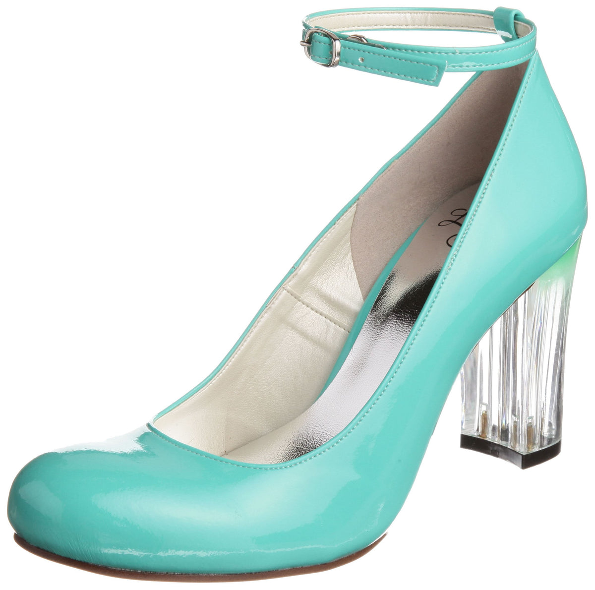 Lampgent 798-885 Clear Heel Enamel Pumps, Grinn E, 24.5 cm