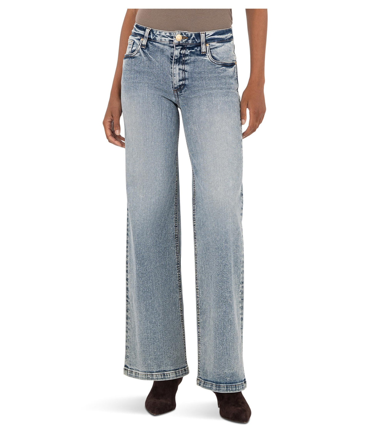 KUT from the Kloth Women's Sienna High-Rise Straigt Leg-5 Pockets, Accredited, Size: 12, Inseam: 31