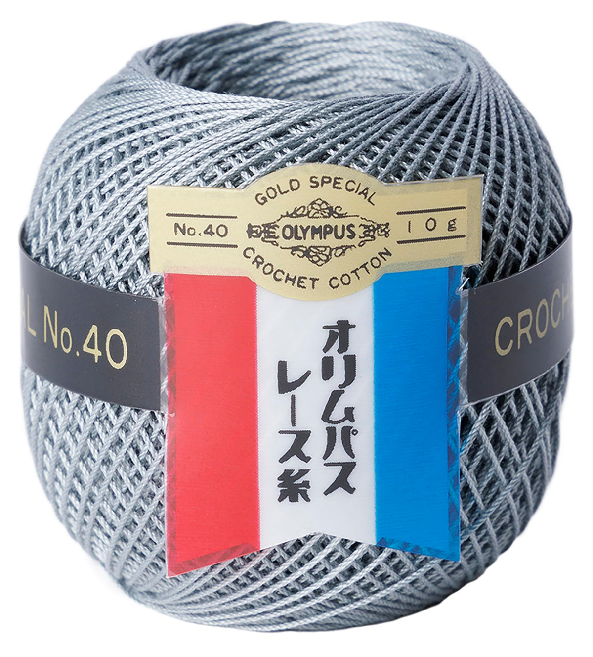 Olympus Lace Thread Gold Ticket No. 40 Lace Thread 0.4 oz (10 g) COL. 340 Light Gray Blue Series 0.4 oz (10 g) Approx. 30.4 ft (89 m)