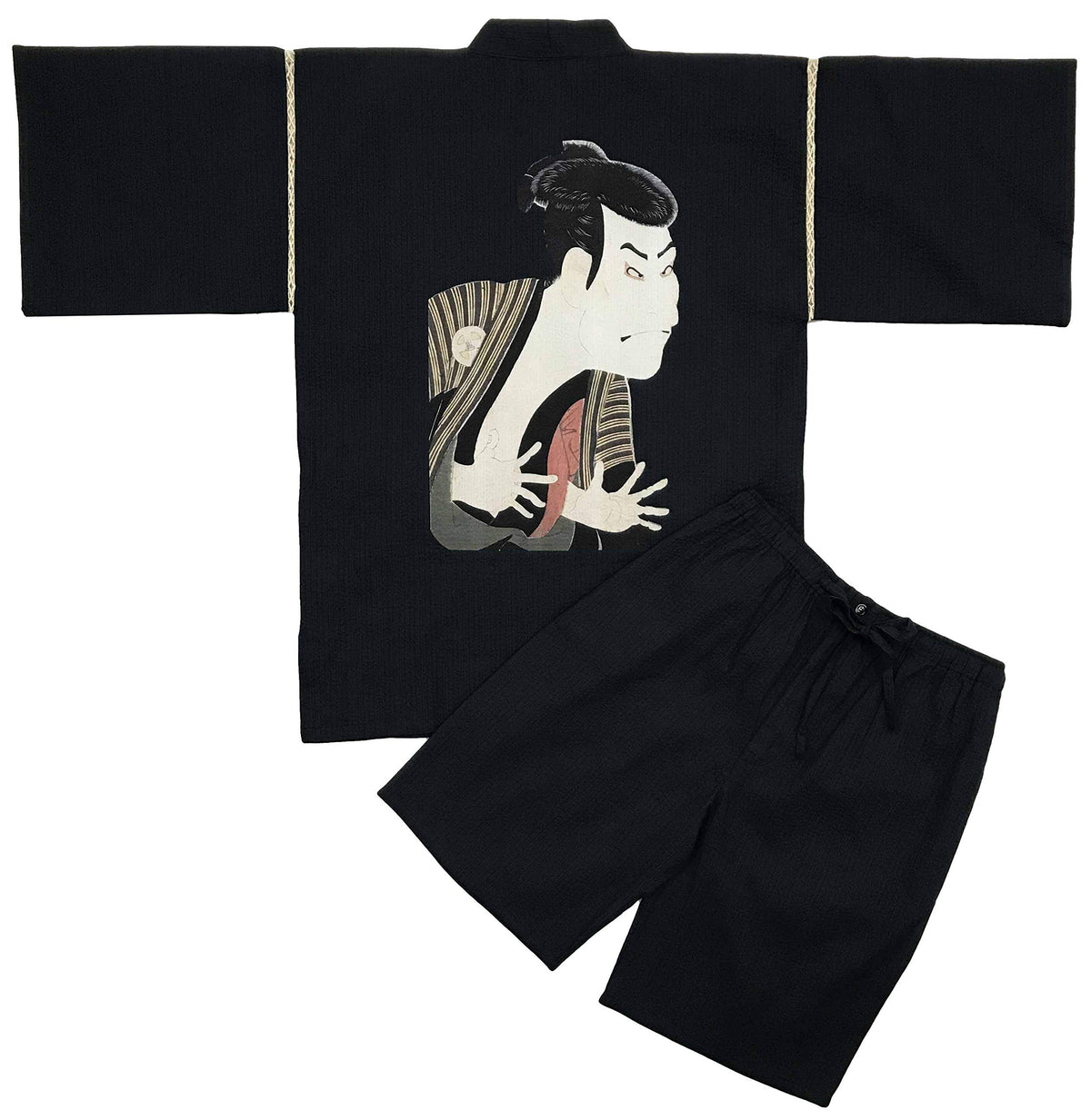 Edoten Japan 100% Cotton Jimbei Original Printing Ukiyo-e Navy M