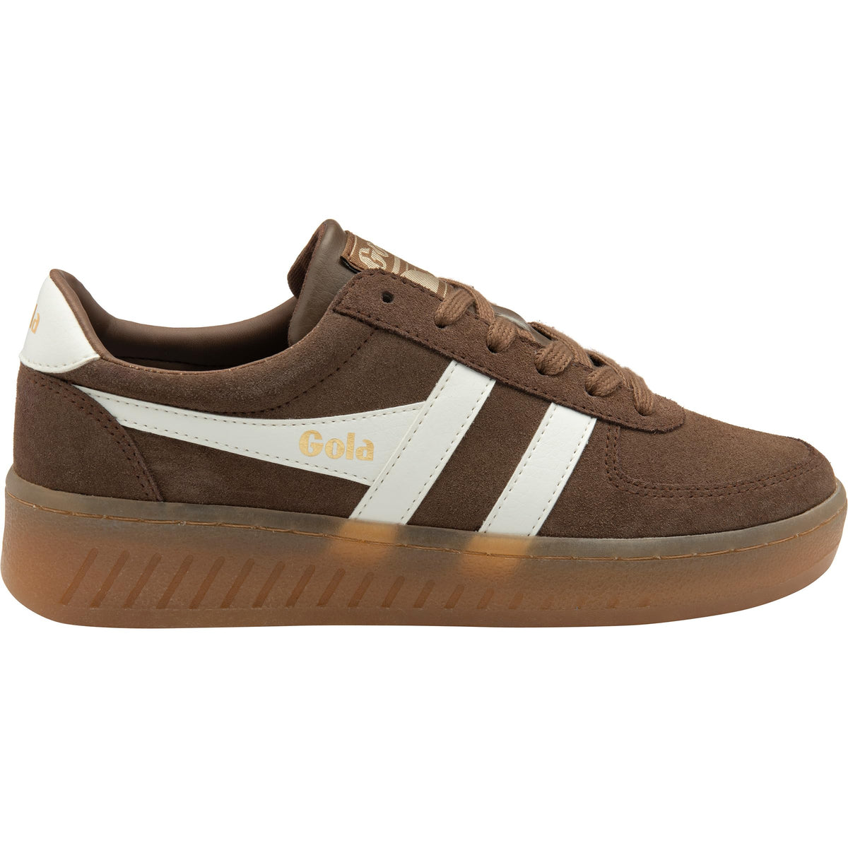 Gola Womens Grandslam Suede, Otter/Off White/Gum, 7.5, Medium