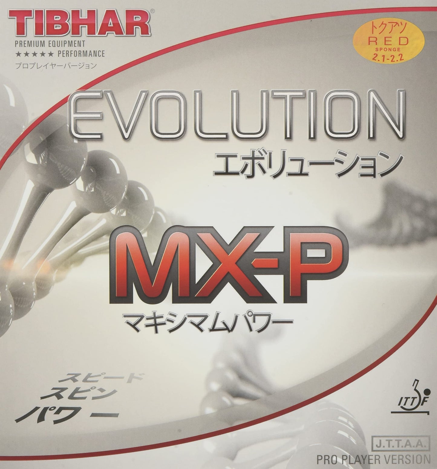 TIBHAR Evolution MX-P Table Tennis Rubber (Red, 2.1-2.2)