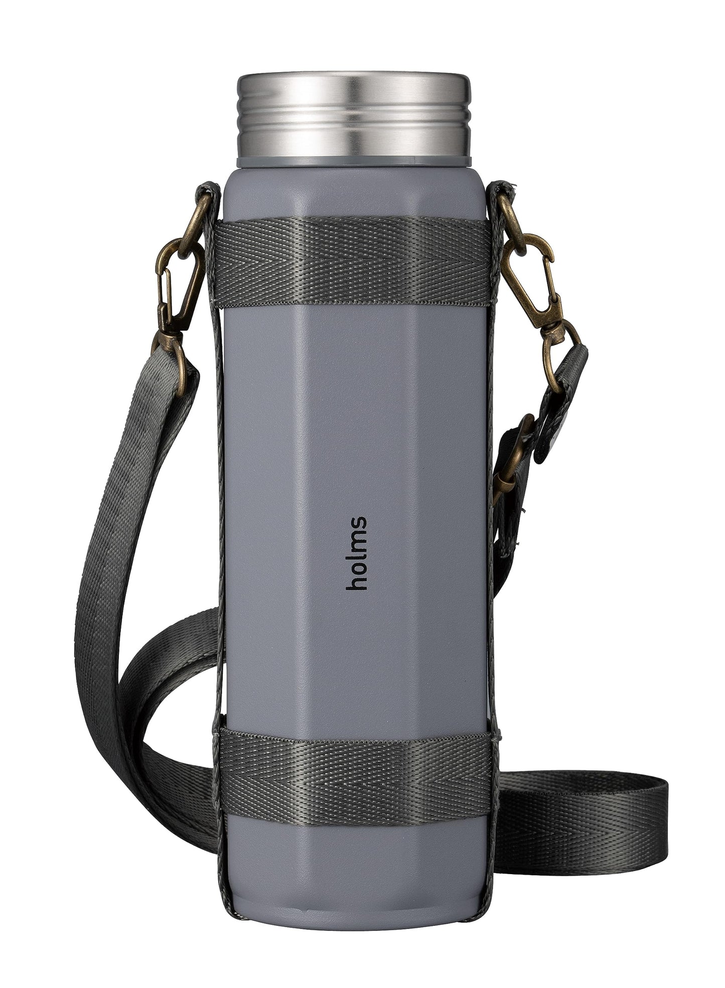 CB Japan 460 Holms Water Bottle, Direct Drinking, Vacuum Insulated, 2-Layer Construction, Dark Gray, 16.2 fl oz (460 ml), Dedicated Holder with Shoulder Strap, Octa Bottle, Long Shoulder
